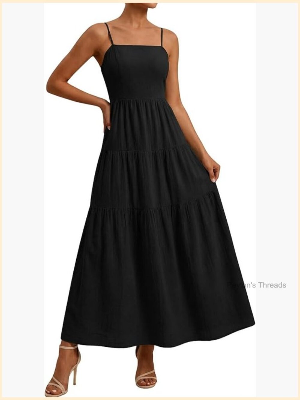 Sleeveless Spaghetti Strap Smocked Maxi Dress Ruffle Tiered Sundress - Picture 1 of 7